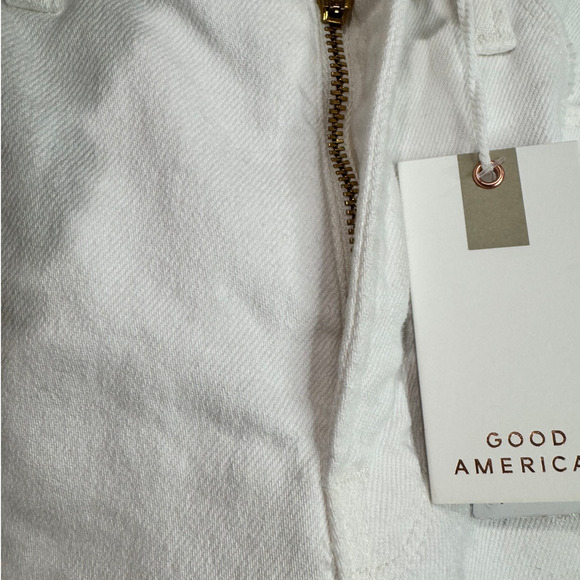 GOOD AMERICAN Good Waist Palazzo Crop White Jeans 20 NEW - Picture 4 of 5